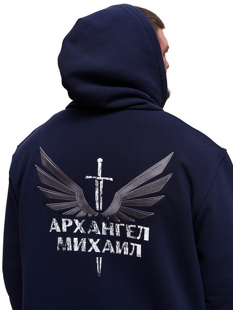 Толстовка из футера на молнии Archangel Michael x RW с вышивкой