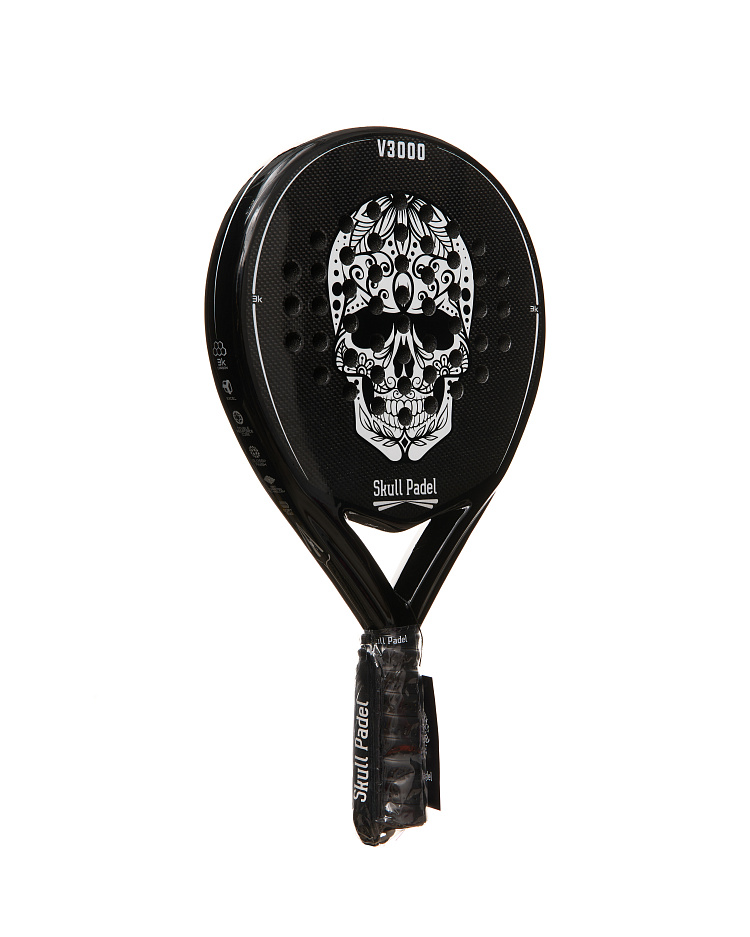 Ракетка Skull Padel V3000 - Black 3K